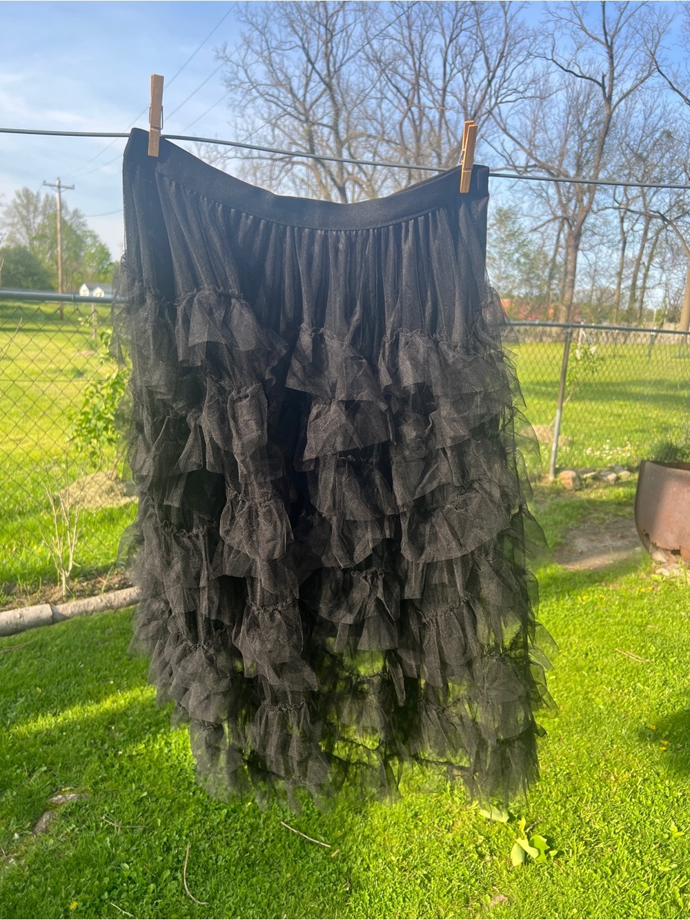 Ruffle Mesh Skirt